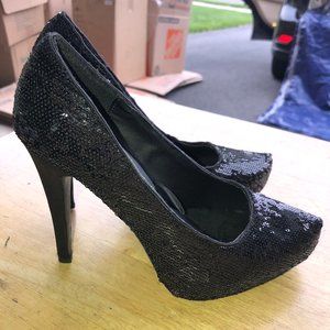 Black Sequin Pump High Heels Forever 21